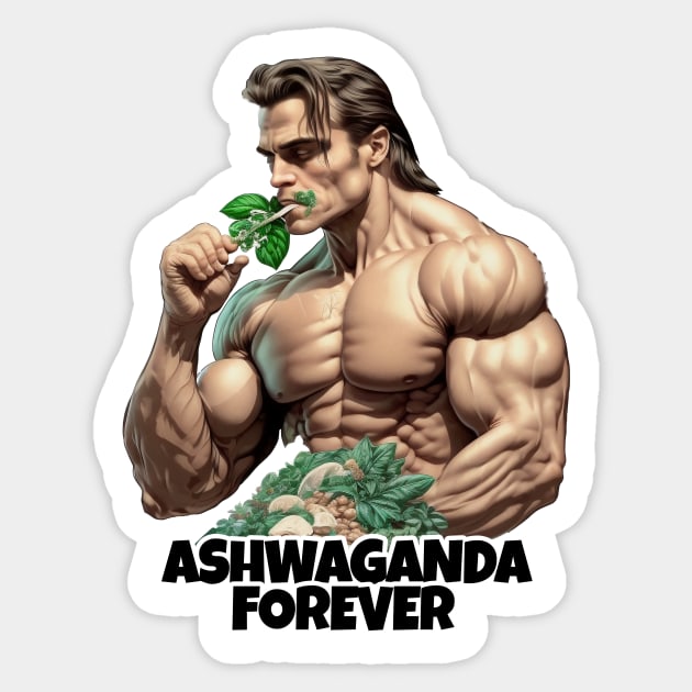 Ashwaganda Forever Gym Bro Sticker by JigglePeek